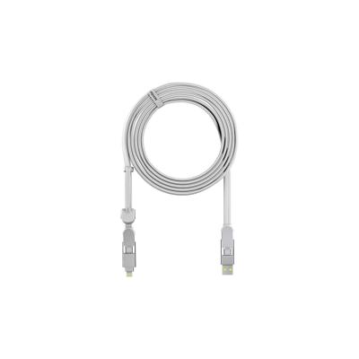 Rolling Square inCharge XL 6-in-1 Snellaadkabel 3 Meter - USB-C, Micro USB & Lightning Oplaadkabel voor iPhone, iPad & Android - Wit