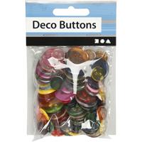 Creativ Company Knopen, d 12+18+20 mm, diverse kleuren, 50 gr, 100 stuk/ 1 doos - thumbnail