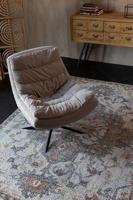 Dutchbone Draaifauteuil 'Vince' Rib, kleur Beige - thumbnail