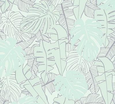 Livingwalls House of Turnowsky - Turquoise - Jungle Behang - 389054