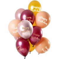 Ballonnen Set Happy Birthday Roze/Goud Premium - 12 Stuks - thumbnail