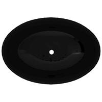 Luxe wastafel ovaal 40x33 cm keramiek zwart - thumbnail