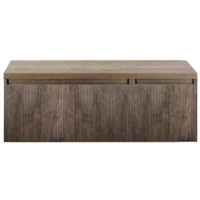 Frozen 3D Badmeubelset 120 cm - Greeplijst in Kleur - Wastafel Onderkast met Bovenblad Charleston
