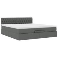 Ottoman bed met matras 180x200cm stof donkergrijs - thumbnail