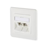 Metz Connect 130B12D21002-E Netwerkdoos Inbouw (in muur) Inzet met centraalstuk en frame CAT 6A 2 poorten Zuiver wit - thumbnail