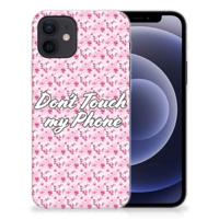 iPhone 12 | 12 Pro (6.1") Silicone-hoesje Flowers Pink DTMP - thumbnail