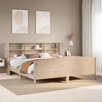 Bed met boekenkast zonder matras massief grenenhout 180x200 cm - thumbnail