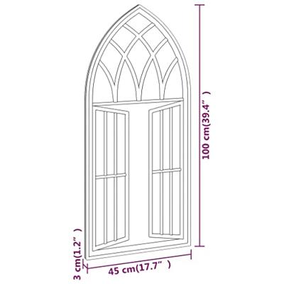 Spiegel 100x45 cm ijzer zandkleurig