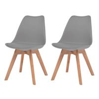 VidaXL Eetkamerstoelen 2 st kunststof grijs - thumbnail