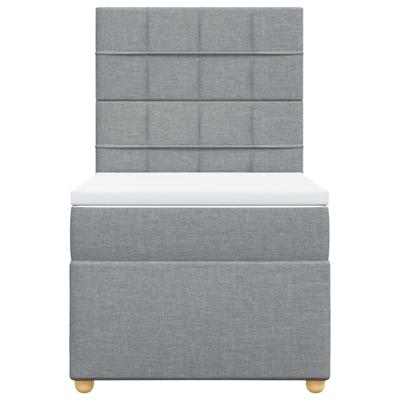Boxspring met matras stof lichtgrijs 140x190 cm - thumbnail
