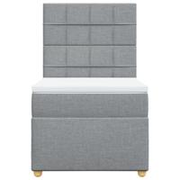 Boxspring met matras stof lichtgrijs 180x200 cm - thumbnail