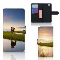 Huawei Ascend P8 Lite | Telefoonhoesje | Met pasjeshouder | Koe - thumbnail