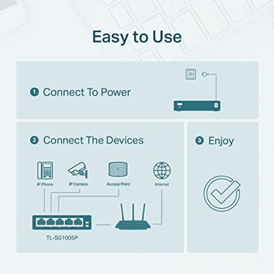 TP-Link TL-SG1005P Switch Zwart - thumbnail