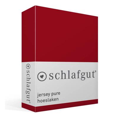 Schlafgut Schlafgut Pure Jersey Hoeslaken S - 90x190 - 100x220 285 Red Deep
