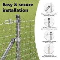 VidaXL Afrasteringspaal 7 pcs zilver staal - thumbnail