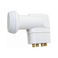 MegaSat HD-Profi Quattro-LNB Feed-opname: 40 mm vergulden aansluiting, Weerbestendig Wit - thumbnail