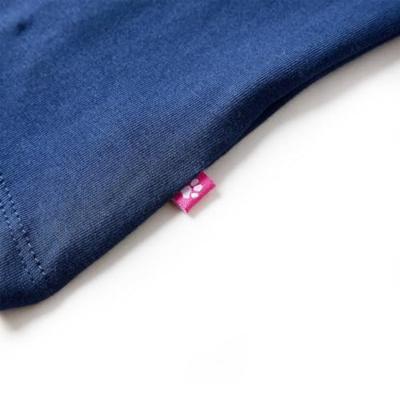 Kindershirt met lange mouwen vogelprint 128 marineblauw