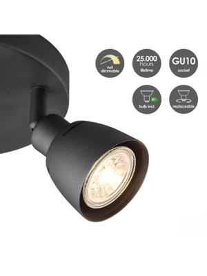 Home sweet home LED opbouwspot Aka 3L Ø 19 cm - zwart