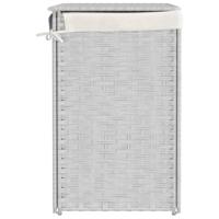 Wasmand met 2 vakken 53x35x57 cm poly rattan wit - thumbnail