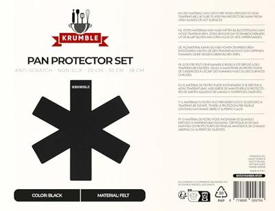 Krumble Panbeschermer set van 3 - Zwart