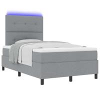Boxspringbed met Matras & LED Verlichting in Grijs, 120 x 190 cm - thumbnail