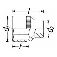 HAZET dopsleutel 6-kt insert 24mm 1/2z 900lg-24 - thumbnail