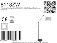 Steinhauer Vloerlamp prestige chic 8113zw zwart kap grijs linnen - thumbnail