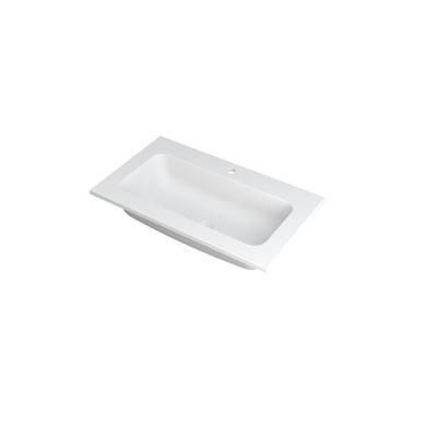 INK Faktor Wastafel Polystone Centraal met 1 Kraangat - 800x450x15 mm - Mat Wit