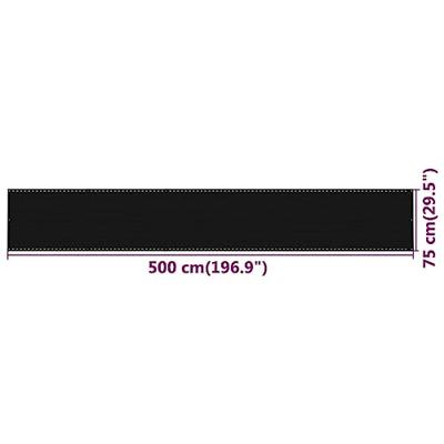 Balkonscherm 75x500 cm HDPE zwart