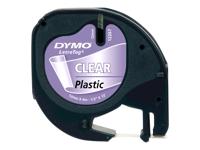 Labeltape dymo letratag plastic 12mm transparant - thumbnail