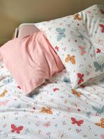 Set dekbedovertrek + kussensloop voor kinderen VLINDERS Basics roze - thumbnail