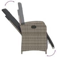 5-delige Tuinset met kussens poly rattan grijs - thumbnail