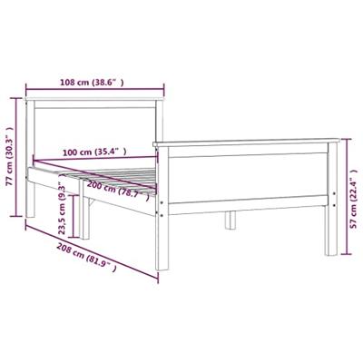 Bedframe massief grenenhout honingbruin 100x200 cm Bedframe massief grenenhout honingbruin 100x200 cm