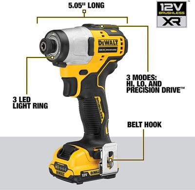 DeWALT DCF801D2 Accu slagschroevendraaier 163Nm 12V XR 2.0Ah in TSTAK - thumbnail