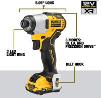 DeWALT DCF801D2 Accu slagschroevendraaier 163Nm 12V XR 2.0Ah in TSTAK - thumbnail