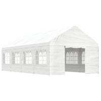 Prieel met dak 8,92x4,08x3,22 m polyetheen wit - thumbnail