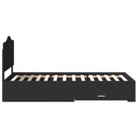 Bedframe met hoofdeinde met lade Zwart 75 x 190 cm Bewerkt hout - thumbnail