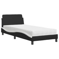 Bed met matras "Dover" kunstleer zwart en wit 90x190 cm - thumbnail