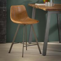 Barstoel 'Celia' (zithoogte 66cm), kleur Cognac - thumbnail