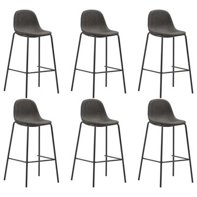 Barstoelen 6 st stof donkergrijs