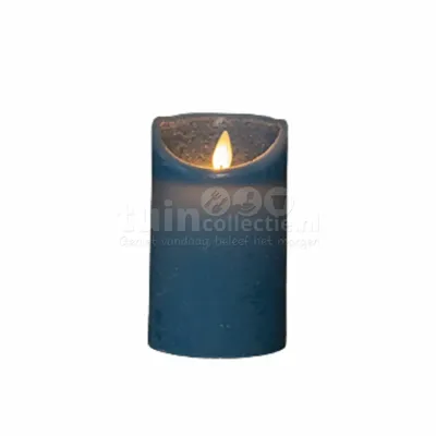 LED Kaars Wax Denim Blauw 12,5cm