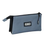 Pennenetui met 3 vakken Munich Basic Grijs 22 x 12 x 3 cm - thumbnail