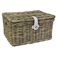 Rotan Fietsmand Met Klep Naturel - thumbnail
