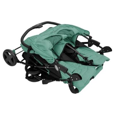 VidaXL Tweelingkinderwagen staal groen VidaXL Tweelingkinderwagen staal groen
