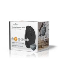 Nedis Muis | Draadloos | 800 / 1000 / 1600 dpi | Instelbare DPI | Aantal knoppen: 6 | Rechtshandig | 1 stuks - ERGOMSWS100BK ERGOMSWS100BK - thumbnail