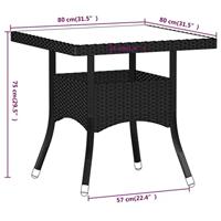 5-delige Tuinset poly rattan en massief acaciahout zwart - thumbnail