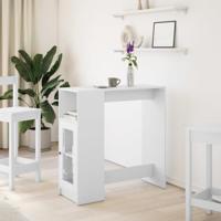 Bartafel met rekken 101x40x103,5 cm bewerkt hout wit - thumbnail
