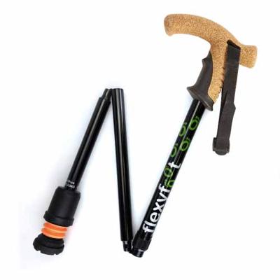 Flexyfoot wandelstok Zwart opvouwbaar met kurken handvat Flexyfoot wandelstok Zwart opvouwbaar met kurken handvat