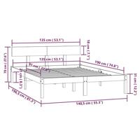 Bedframe massief grenenhout wit 135x190 cm UK Double - thumbnail