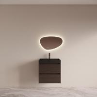 Badmeubelset BWS Riga met Lako Wastafel Zwart 60 cm Bruin Eiken - thumbnail